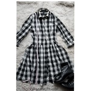 Pink Tartan Plaid Longsleeve Dress
